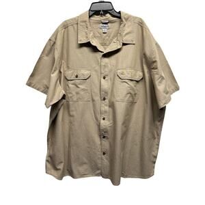 Carhartt‎ Men's Relaxed Fit Tan S/S Button Up Outdoor Shirt Size 4XL